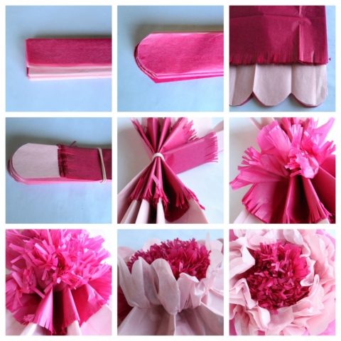 how to make giant tissue paper flowers