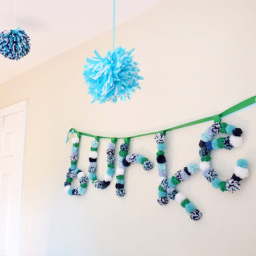 how to make a name from pom poms