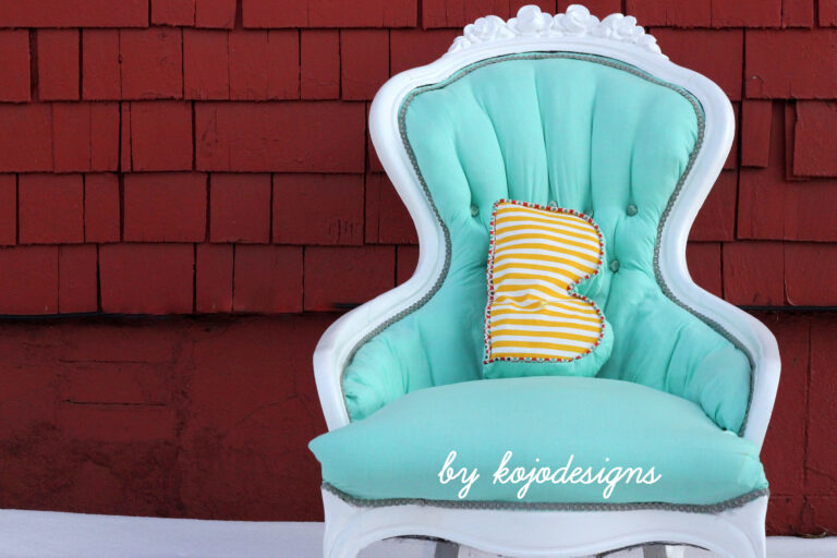 a vintage, girly chair redo for piper jane