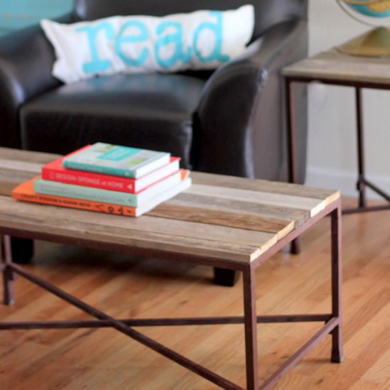 DIY reclaimed wood coffee and side tables