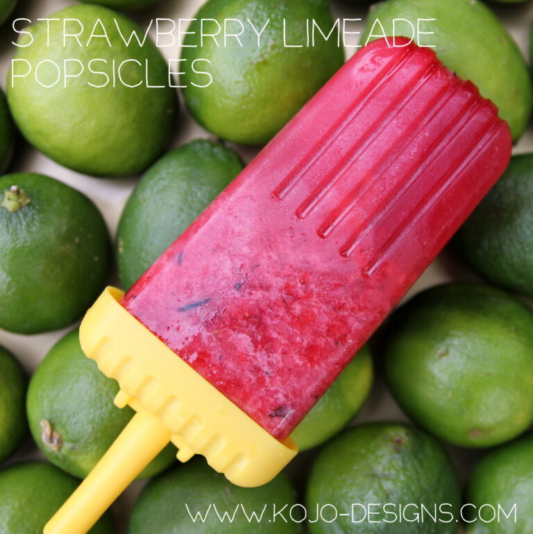 strawberry limeade popsicles