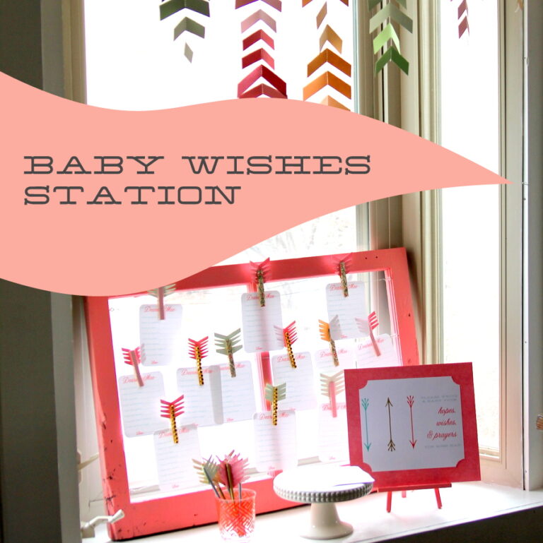 “hopes and wishes” station as a baby shower activity