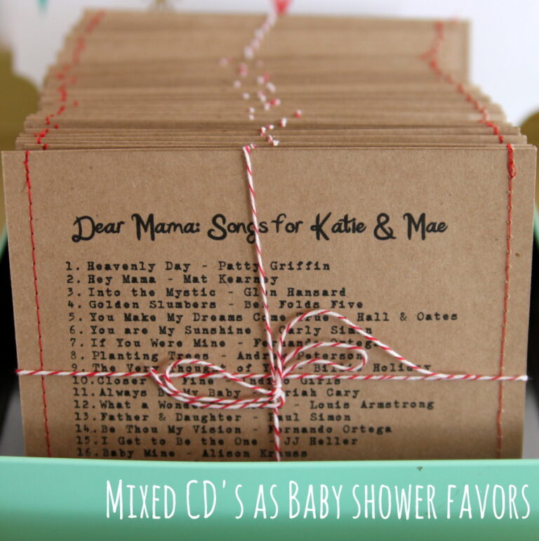 baby shower favor idea- “Dear Mama” mixed CD’s