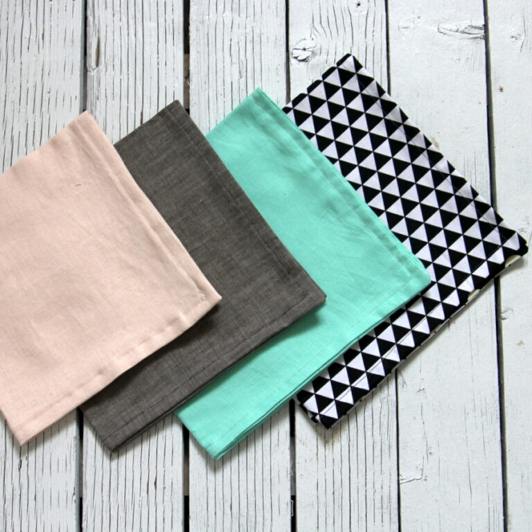 home sewn- reversible geometric cloth napkins