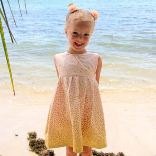 falling glitter little girl's dress tutorial