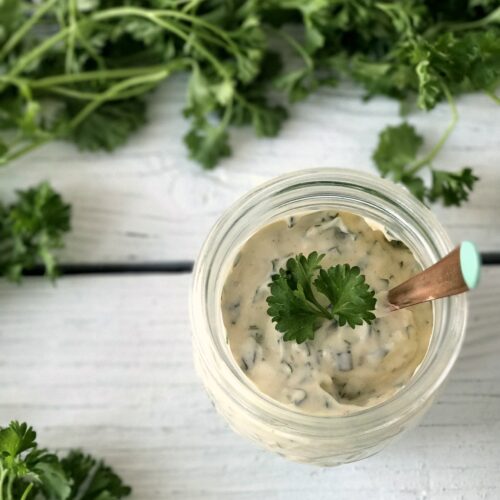 homemade paleo ranch recipe with fresh herbs- once you try this, all other ranches will be ruined forever