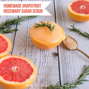 DIY gift idea- homemade grapefruit rosemary sugar scrub