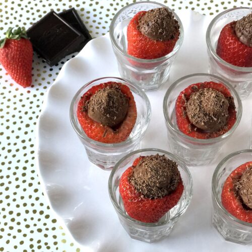 chocolate mousse filled strawberries