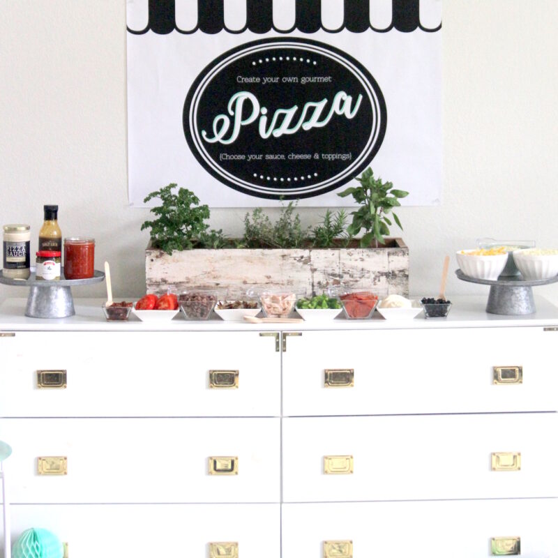 pizza party- make your own pizza station