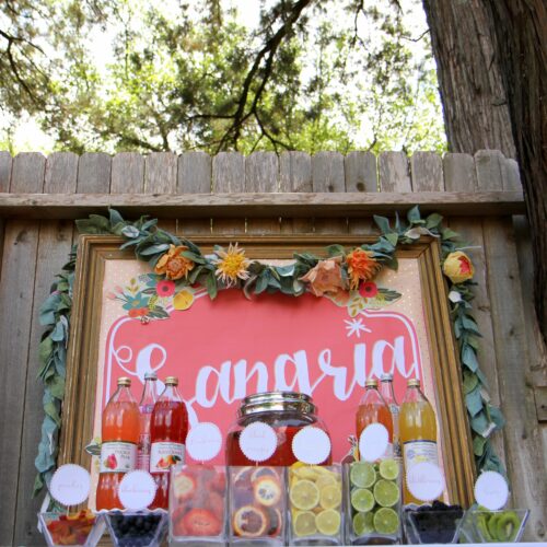 Sangria Bar- the prettiest drink station for summer parties, showers, and weddings